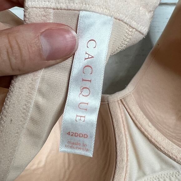 Cacique Lightly Lined Balconette Bra Tan Size 42DDD - Picture 6 of 8